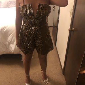 Charlotte Russe gold romper